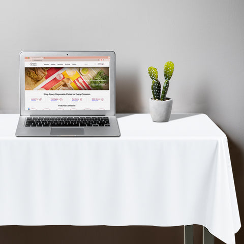 White Linen-Like Rectangular Tablecloths (50
