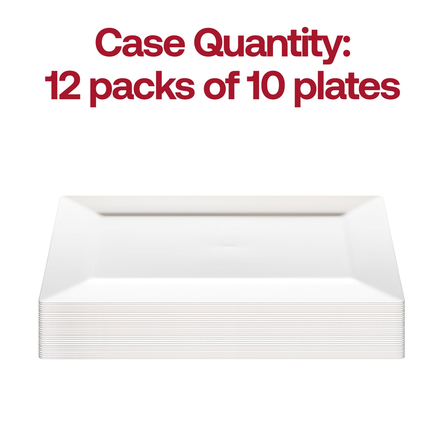 White Rectangular Disposable Plastic Dessert Plates (5.5" x 8.5")