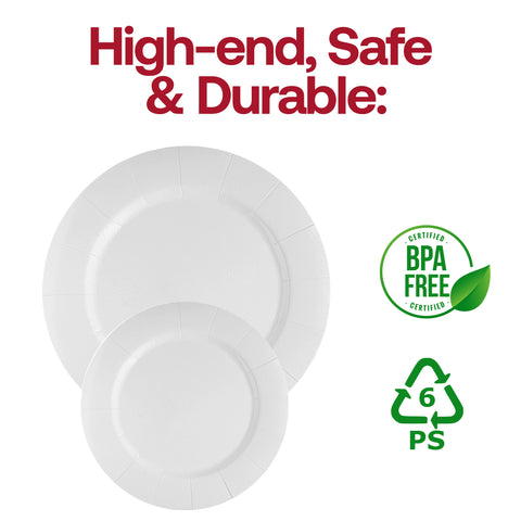 White Round Paper Charger Plates (13