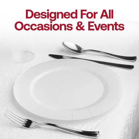 White Round Paper Charger Plates (13
