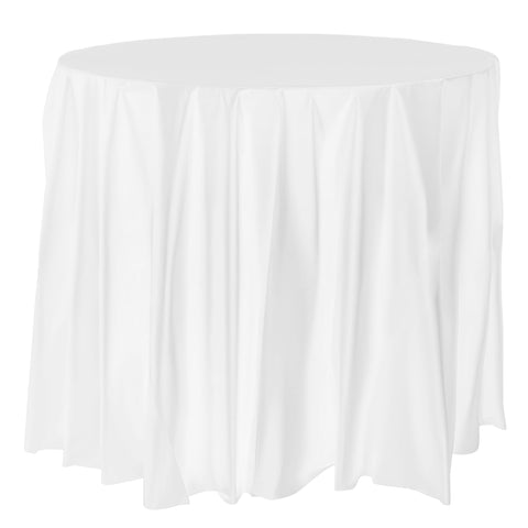 White Round Plastic Tablecloths (84