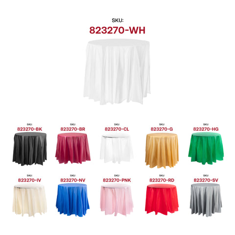 White Round Plastic Tablecloths (84