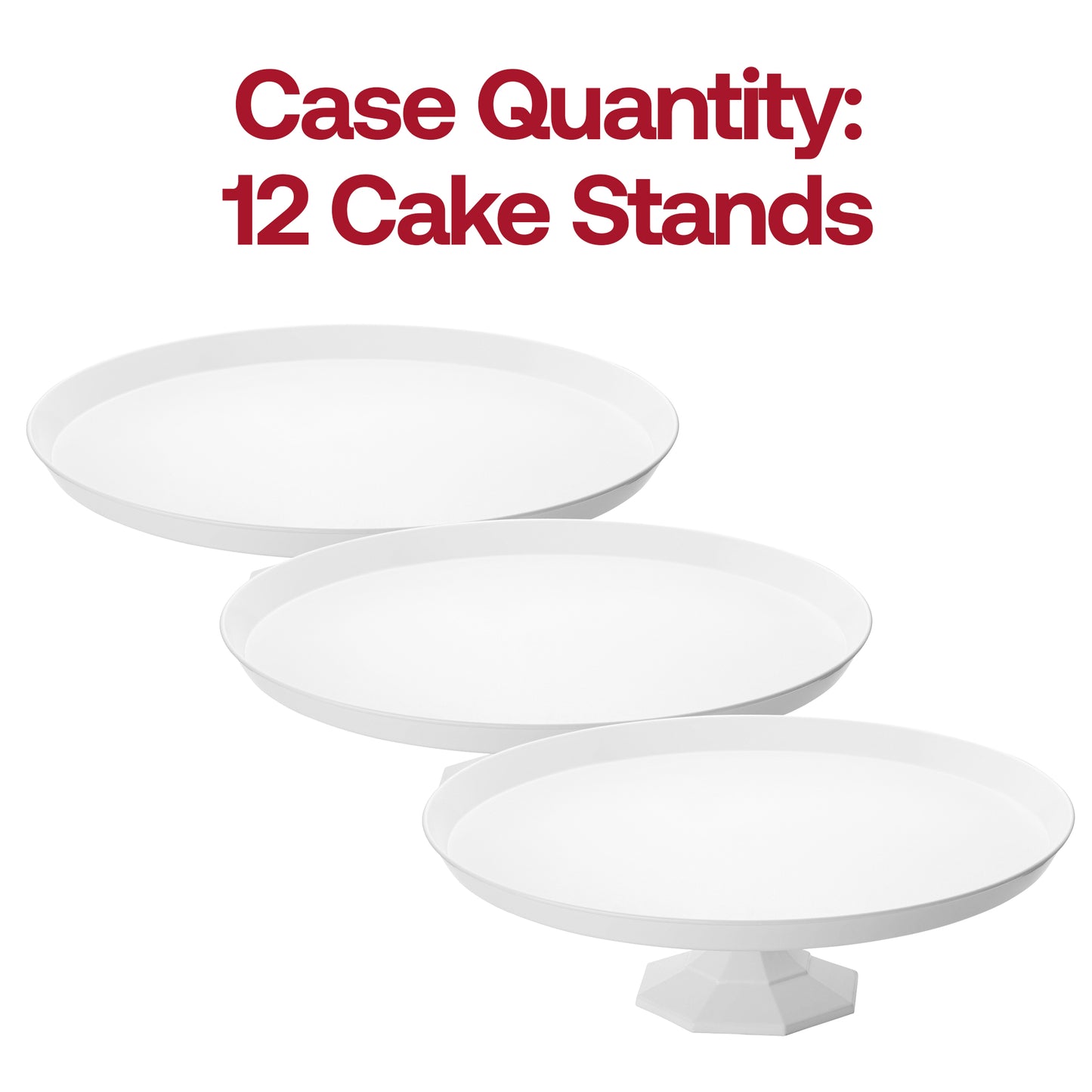 10.5" White Small Round Disposable Plastic Cake Stands