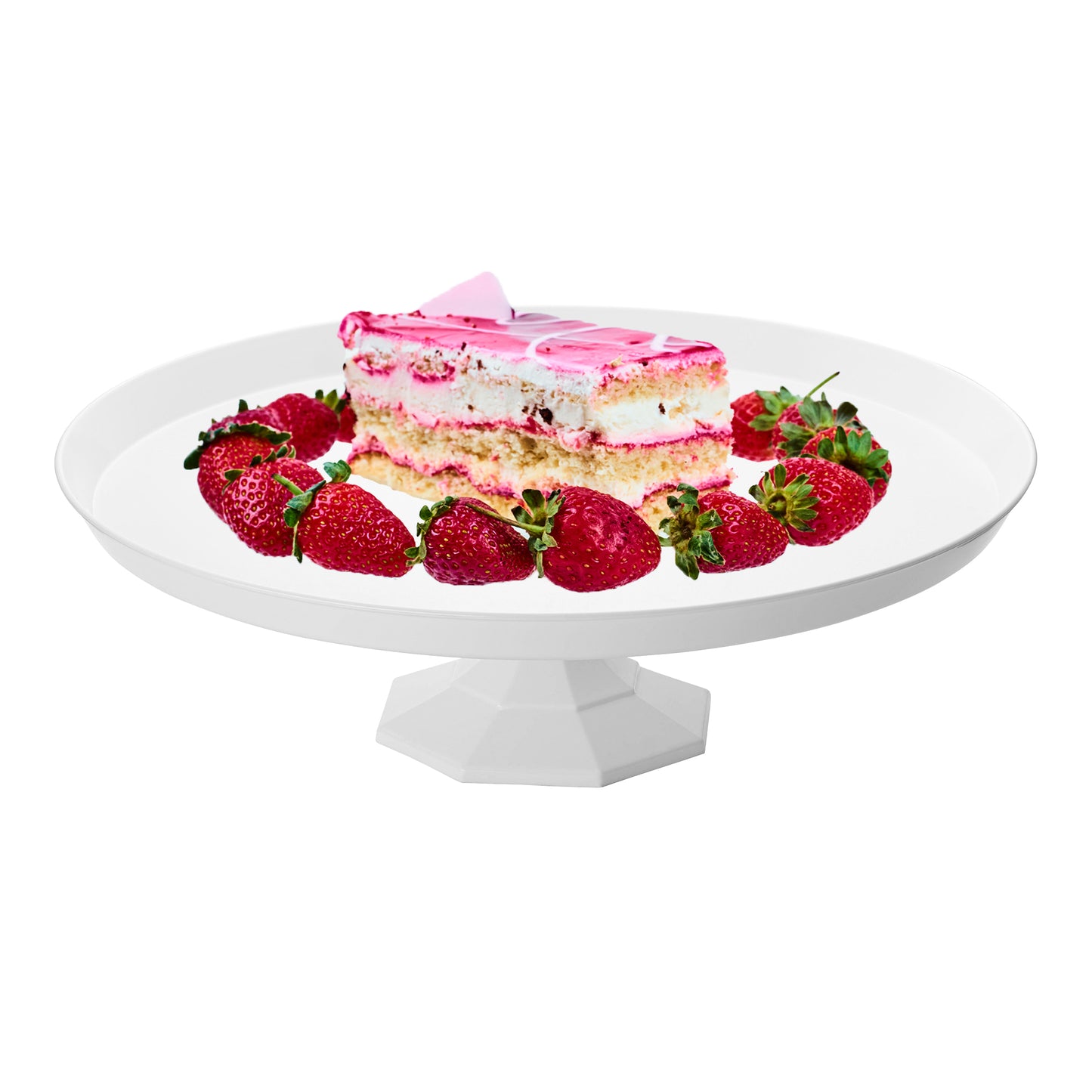 10.5" White Small Round Disposable Plastic Cake Stands