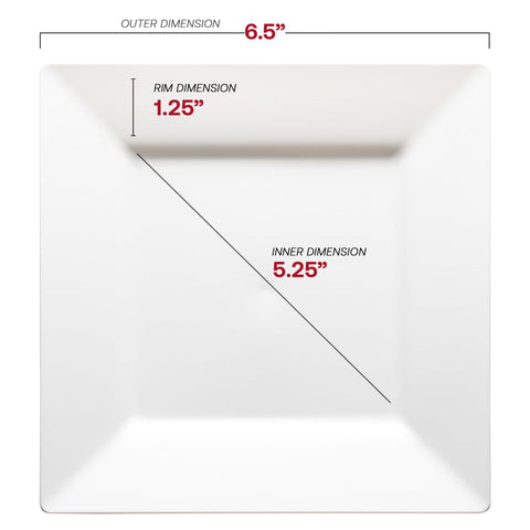 White Square Disposable Plastic Cake Plates (6.5