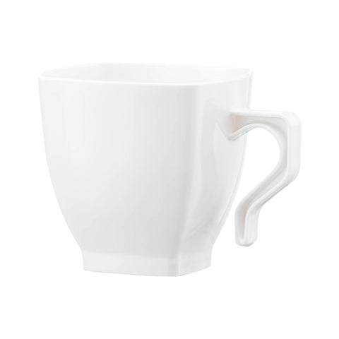8 oz. White Square Plastic Coffee Mugs Main | The Kaya Collection
