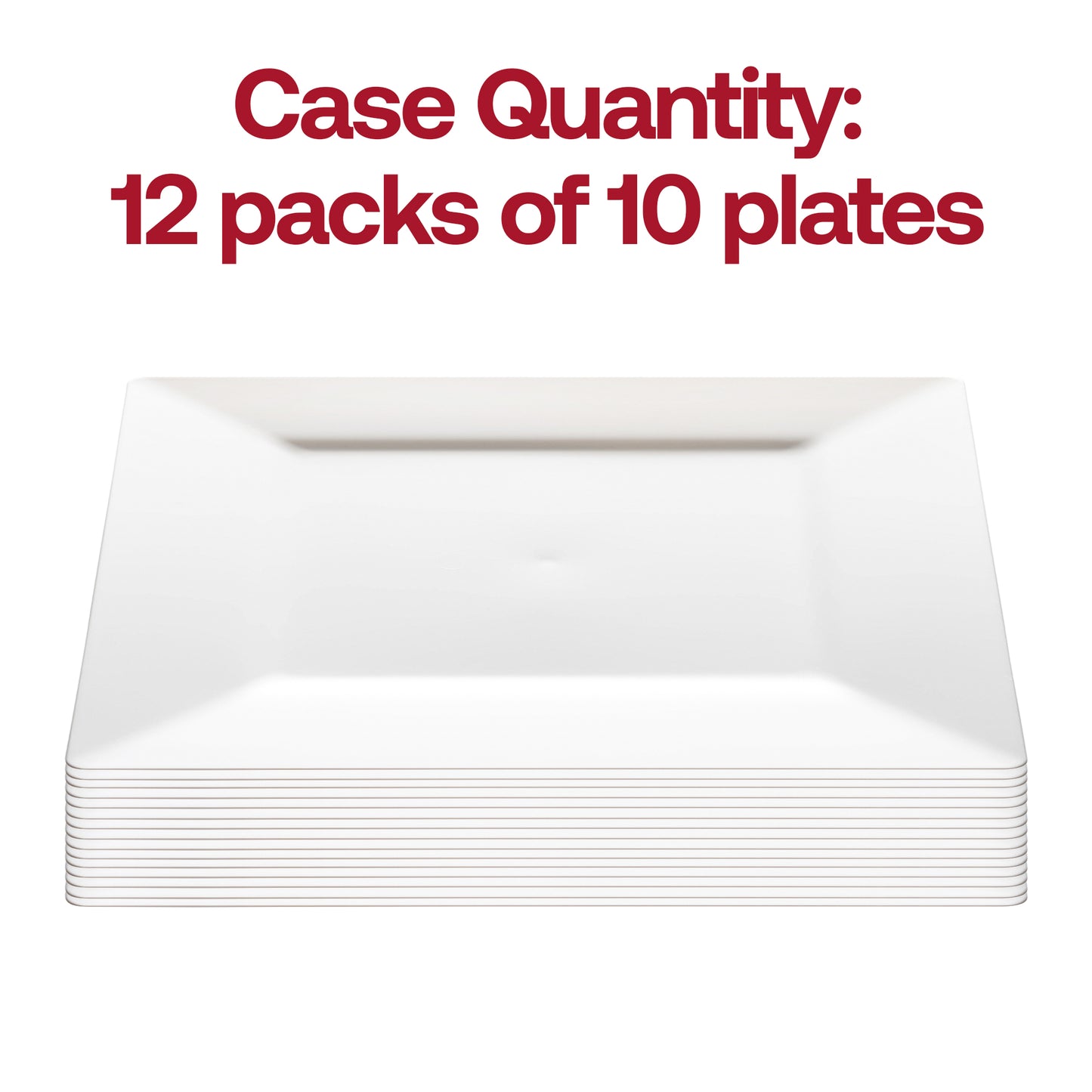 White Square Disposable Plastic Dinner Plates (10.25")