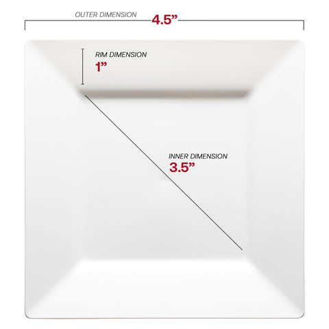 White Square Disposable Plastic Pastry Plates (4.5