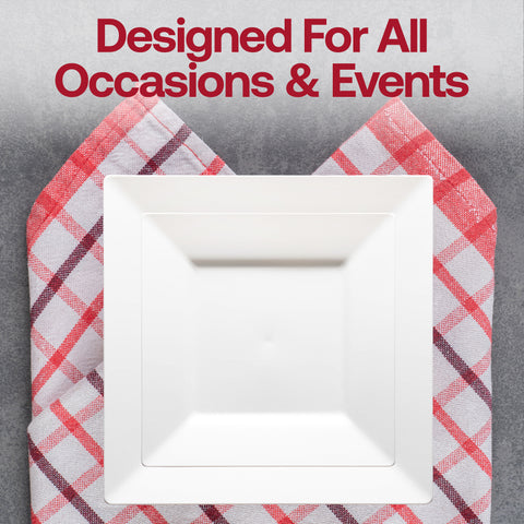 White Square Disposable Plastic Pastry Plates (4.5