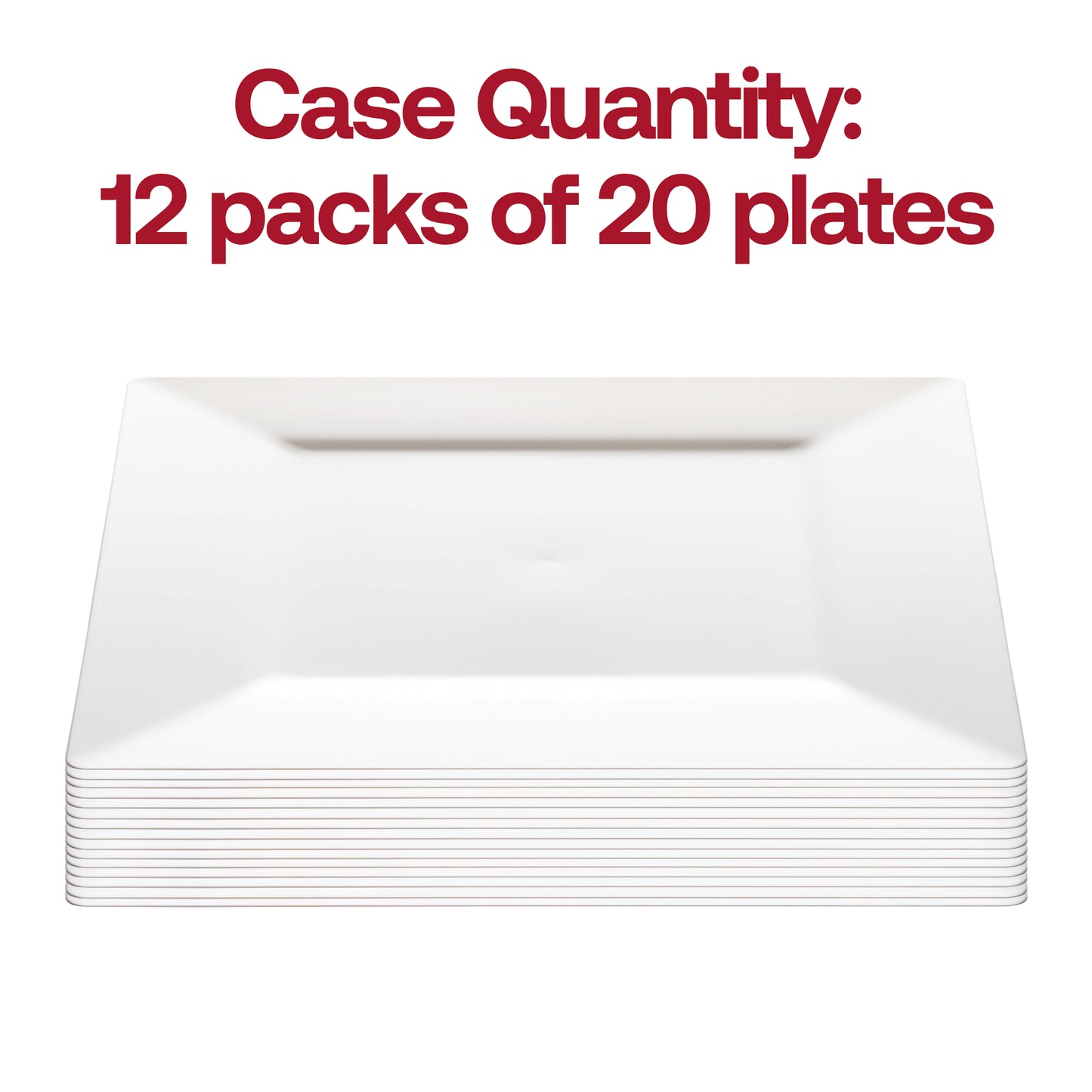 White Square Disposable Plastic Pastry Plates (4.5")