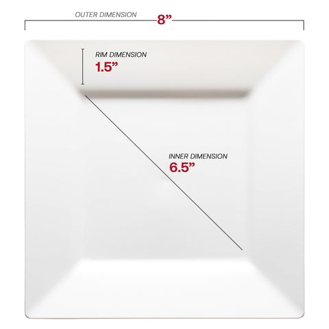 White Square Plastic Salad Plates (8