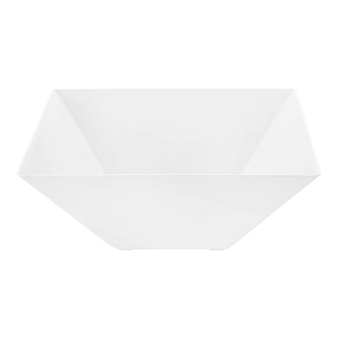 White Square Disposable Plastic Serving Bowls (3 qt.)