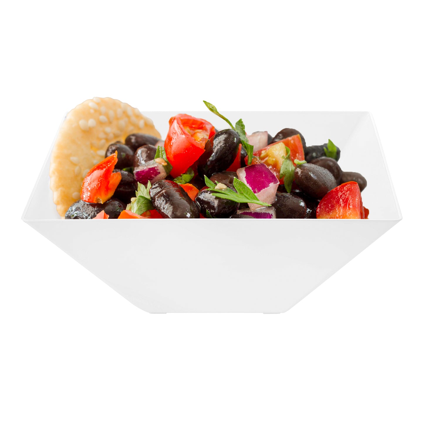 White Square Disposable Plastic Serving Bowls (4 qt.)
