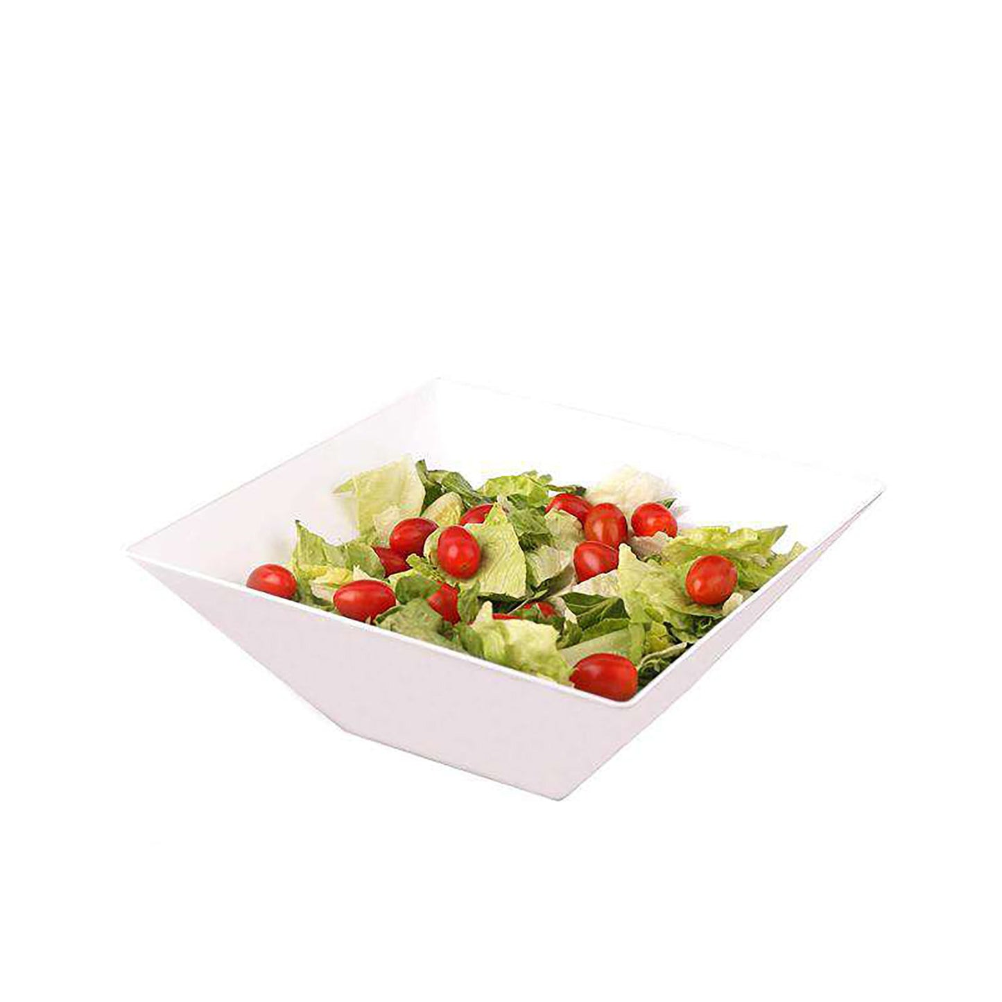 White Square Disposable Plastic Serving Bowls (3 qt.)