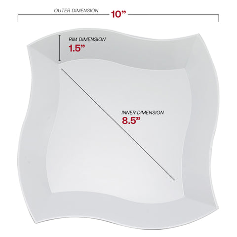 White Wave Disposable Plastic Dinner Plates (10