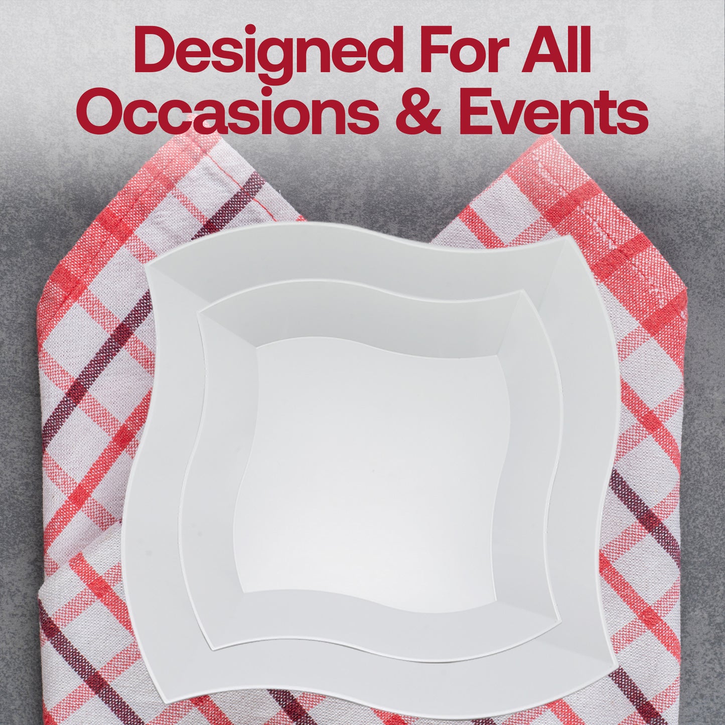 White Wave Disposable Plastic Dinner Plates (10")