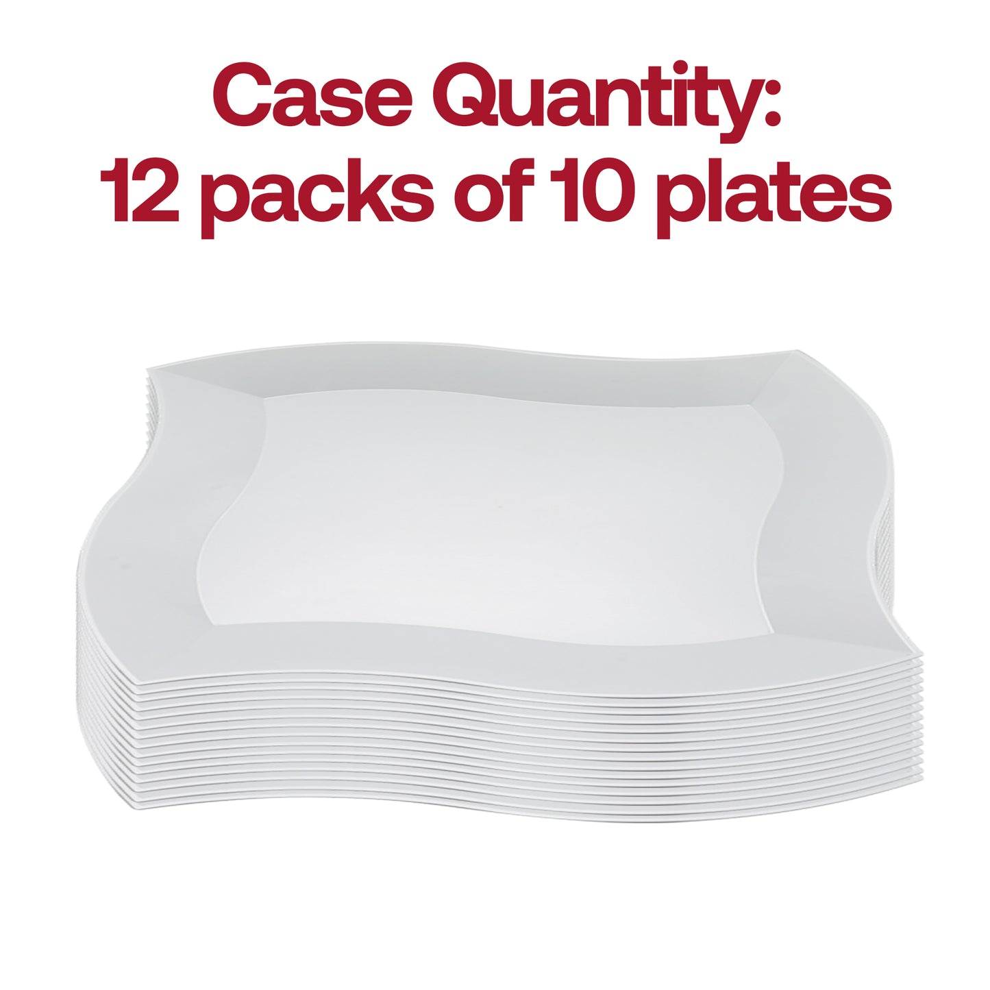White Wave Disposable Plastic Dinner Plates (10")