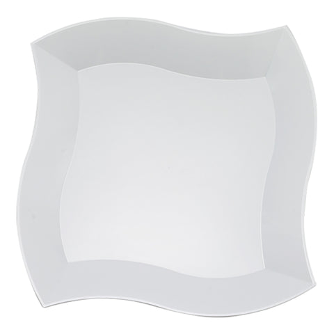 White Wave Disposable Plastic Dinner Plates (10