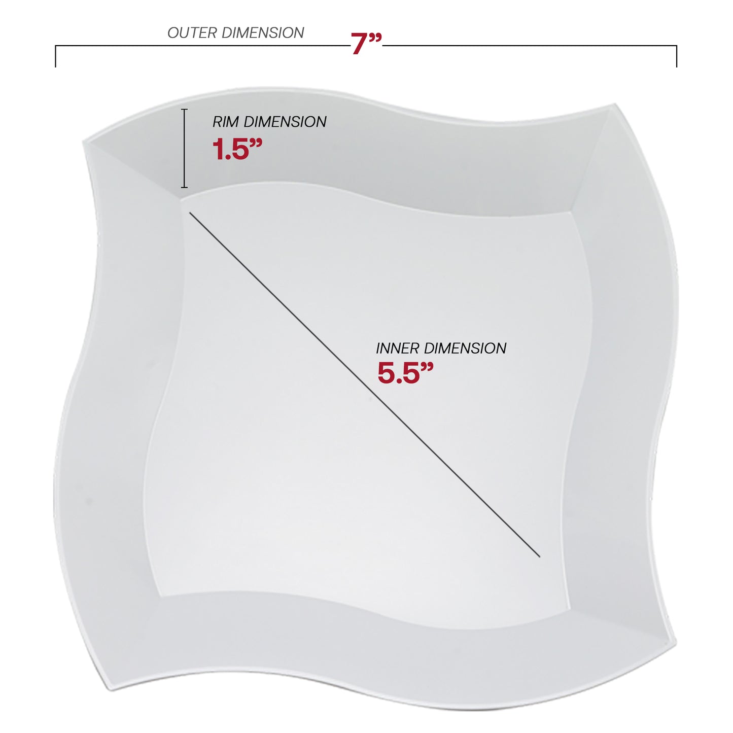 White Wave Plastic Salad Plates (7")