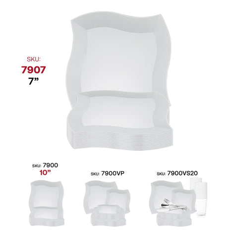 White Wave Plastic Salad Plates (7