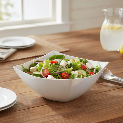 128 oz White Wave Square Bowls