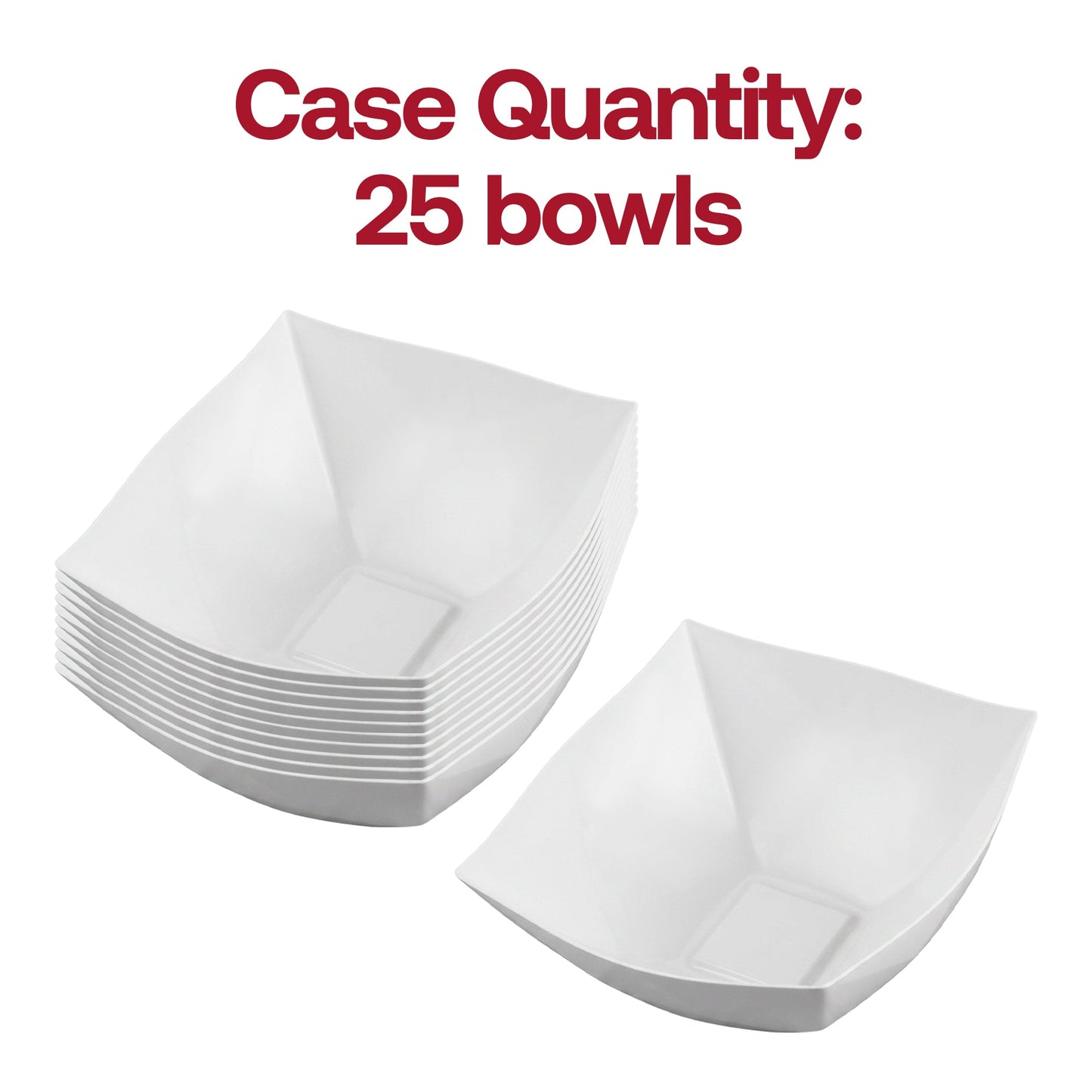 128 oz White Wave Square Bowls