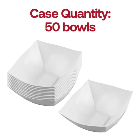 32 oz White Wave Square Bowls