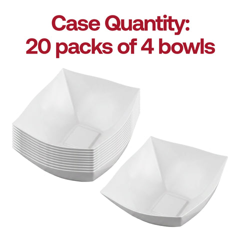 8 oz White Wave Square Bowls