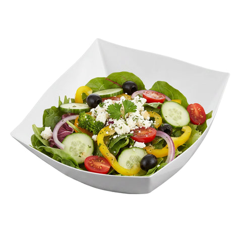 32 oz White Wave Square Bowls