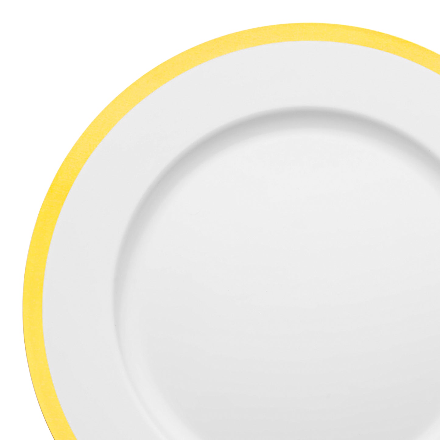 White with Gold Rim Round Plastic Charger Plates (13")
