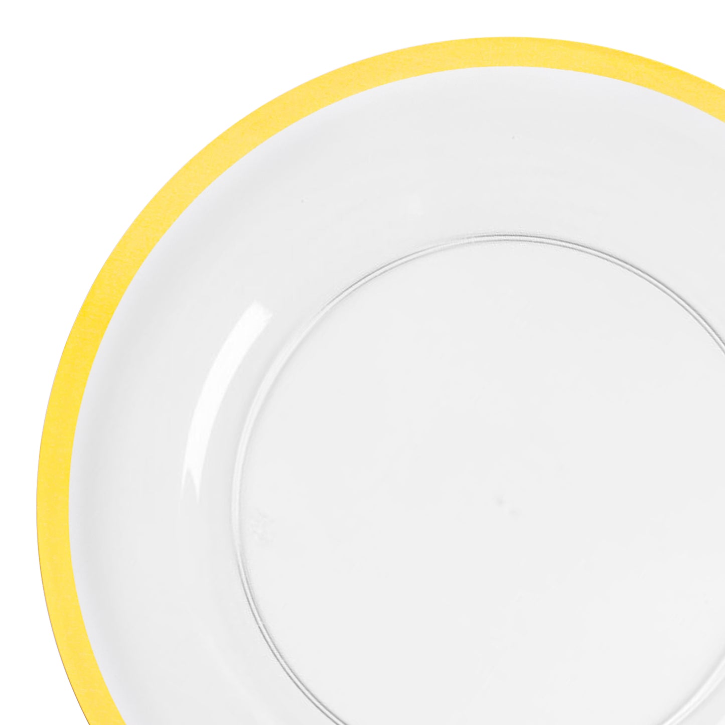 Clear with Gold Rim Round Plastic Charger Plates (13")