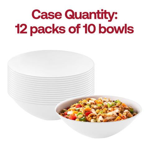 White with Silver Rim Organic Round Plastic Soup Bowls (16 oz.)