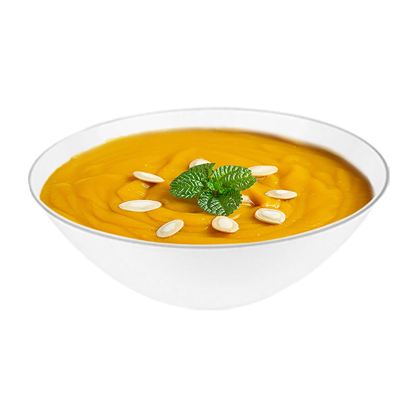 White with Silver Rim Organic Round Plastic Soup Bowls (16 oz.)