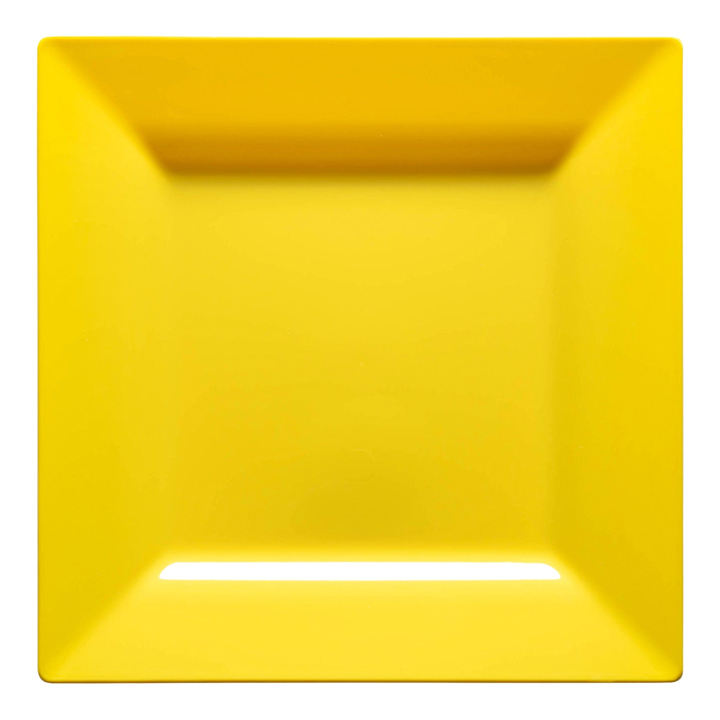Yellow Square Disposable Plastic Dinner Plates (9.5")