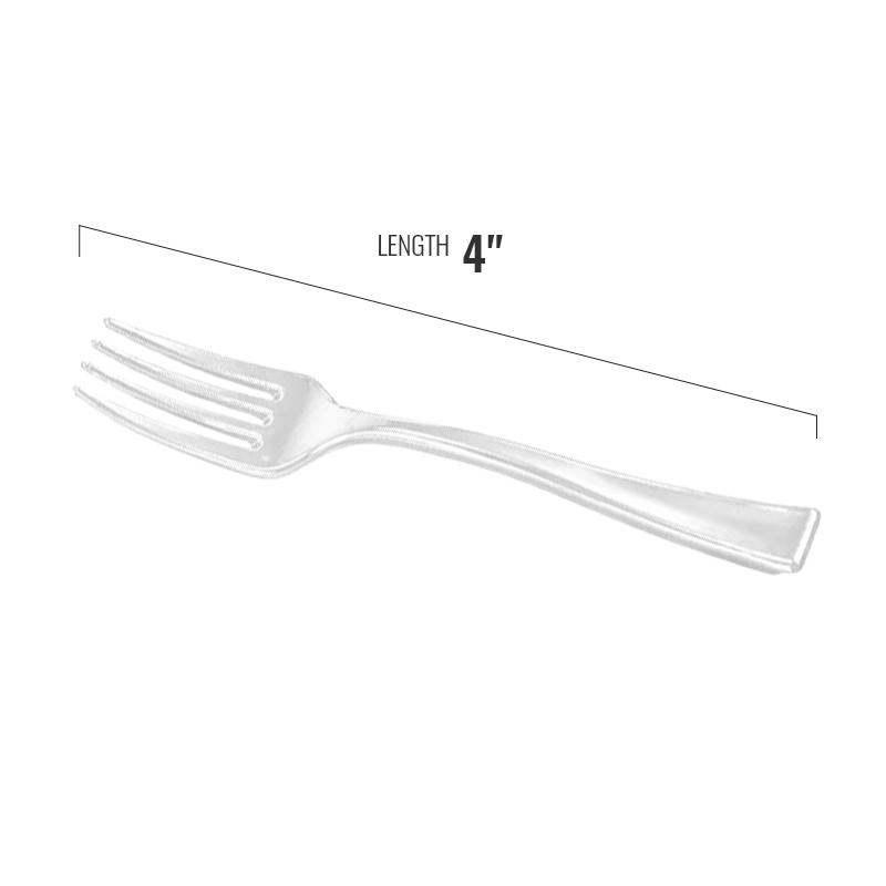 Clear Mini Disposable Plastic Tasting Forks