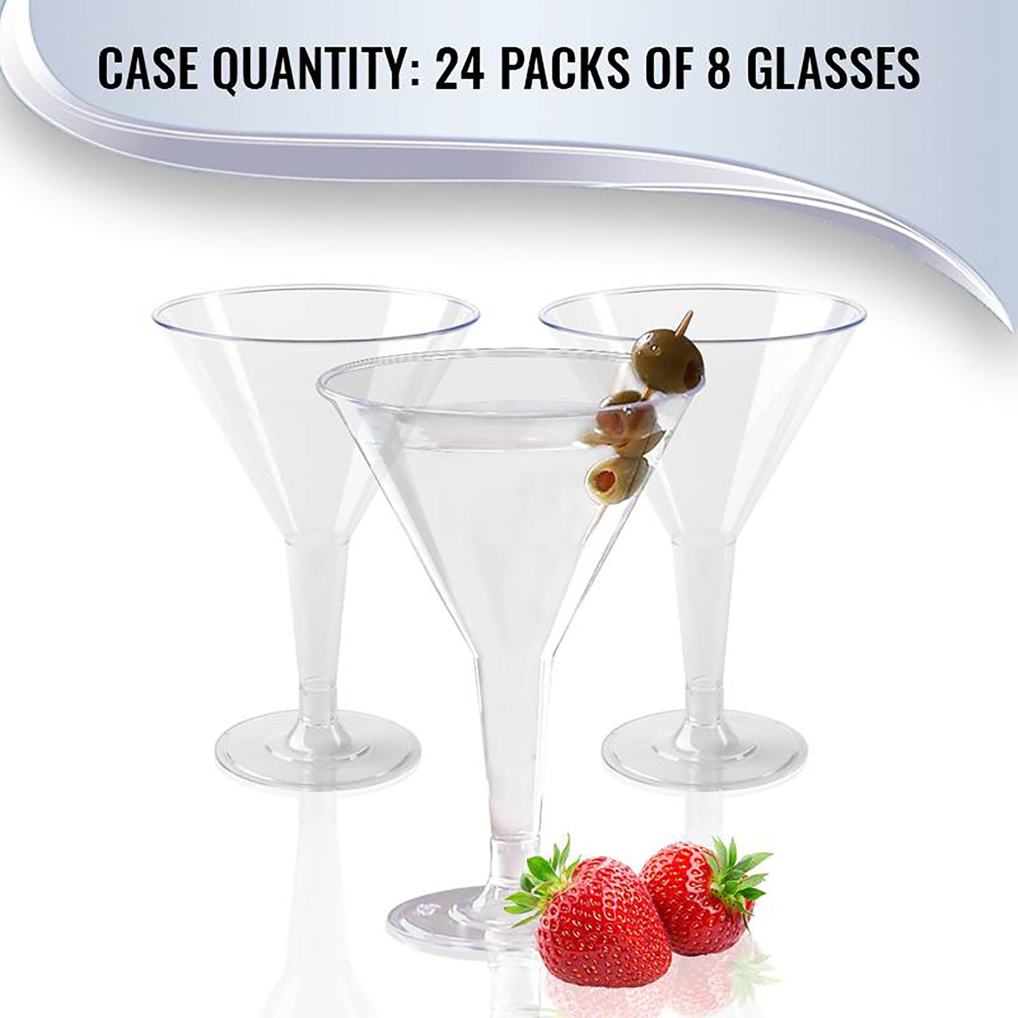 6 oz. Clear Disposable Plastic Martini Glasses Quantity | Kaya Collection