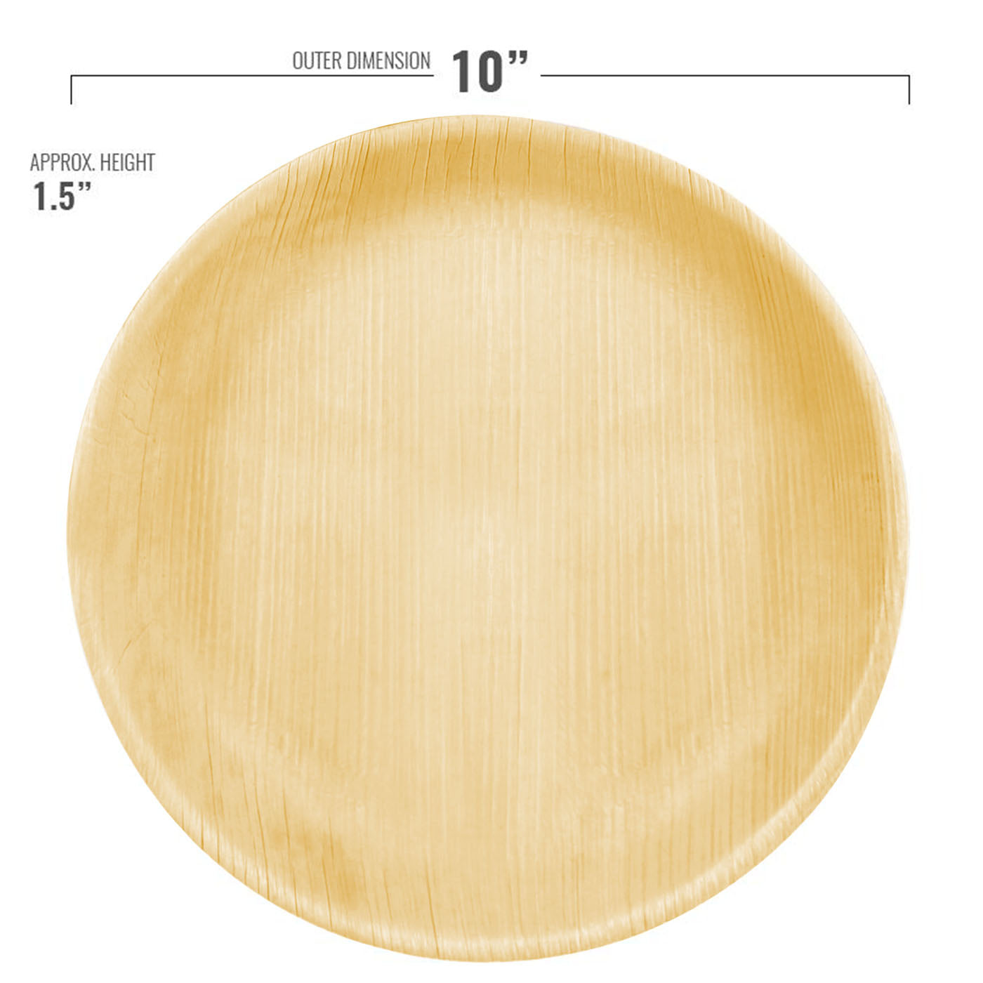 Round Palm Leaf Eco Friendly Disposable Dinner Plates Dimensions | Kaya Collection