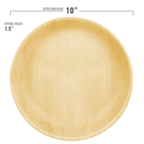 Round Palm Leaf Eco Friendly Disposable Dinner Plates Dimensions | Kaya Collection