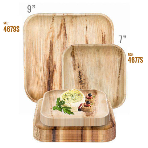 Square Palm Leaf Eco Friendly Compostable Dinnerware Value Set | Kaya Collection
