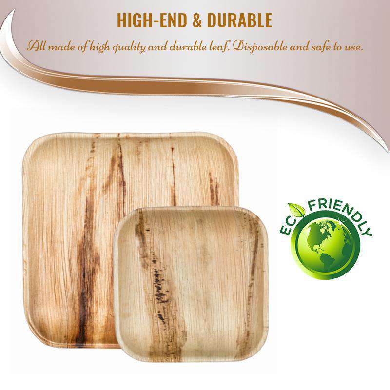 Square Palm Leaf Eco Friendly Compostable Dinnerware Value Set