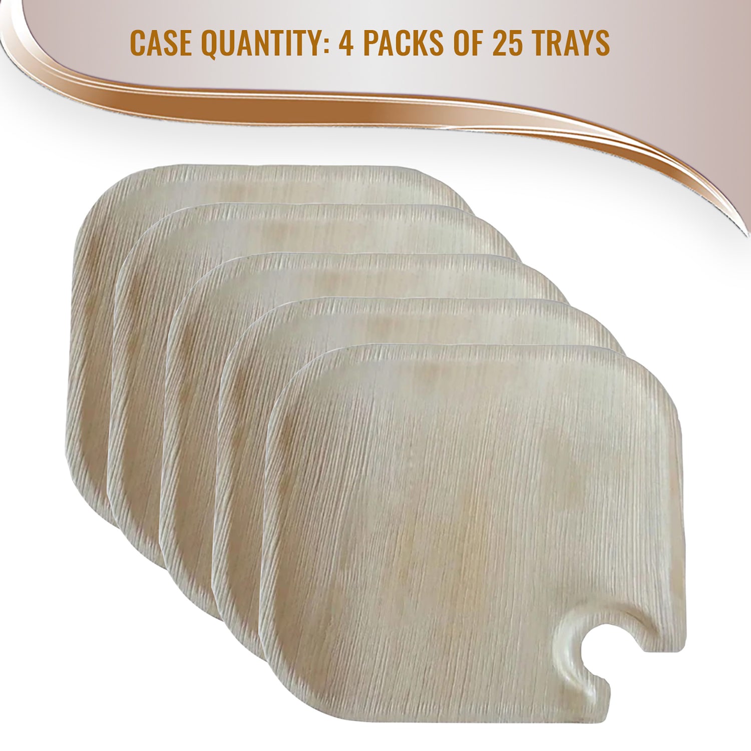 8.5" Square Palm Leaf Disposable Eco Friendly Wine Trays Quantity | Kaya Collection