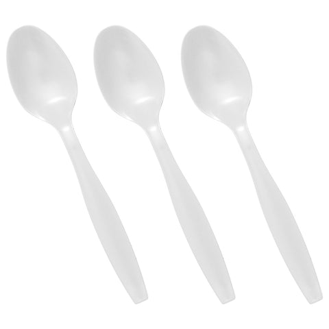 White Disposable Plastic Spoons